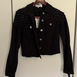 Pistola Black Studded Jean Jacket